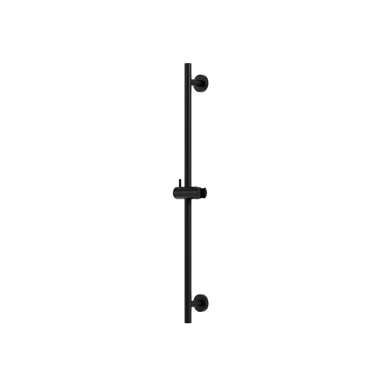 Aquabrass Xpress Round Shower Rail with Round Flanges XPR86 in Electro Black