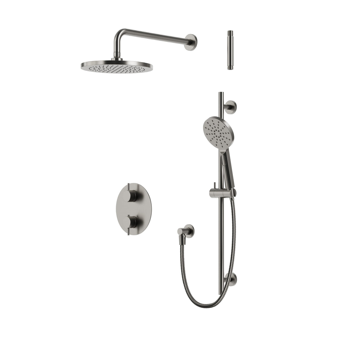 Aquabrass Xpress Umix Thermostatic Shower Trim Kit 2-way Shared XPRK01 in Brushed Nickel PVD