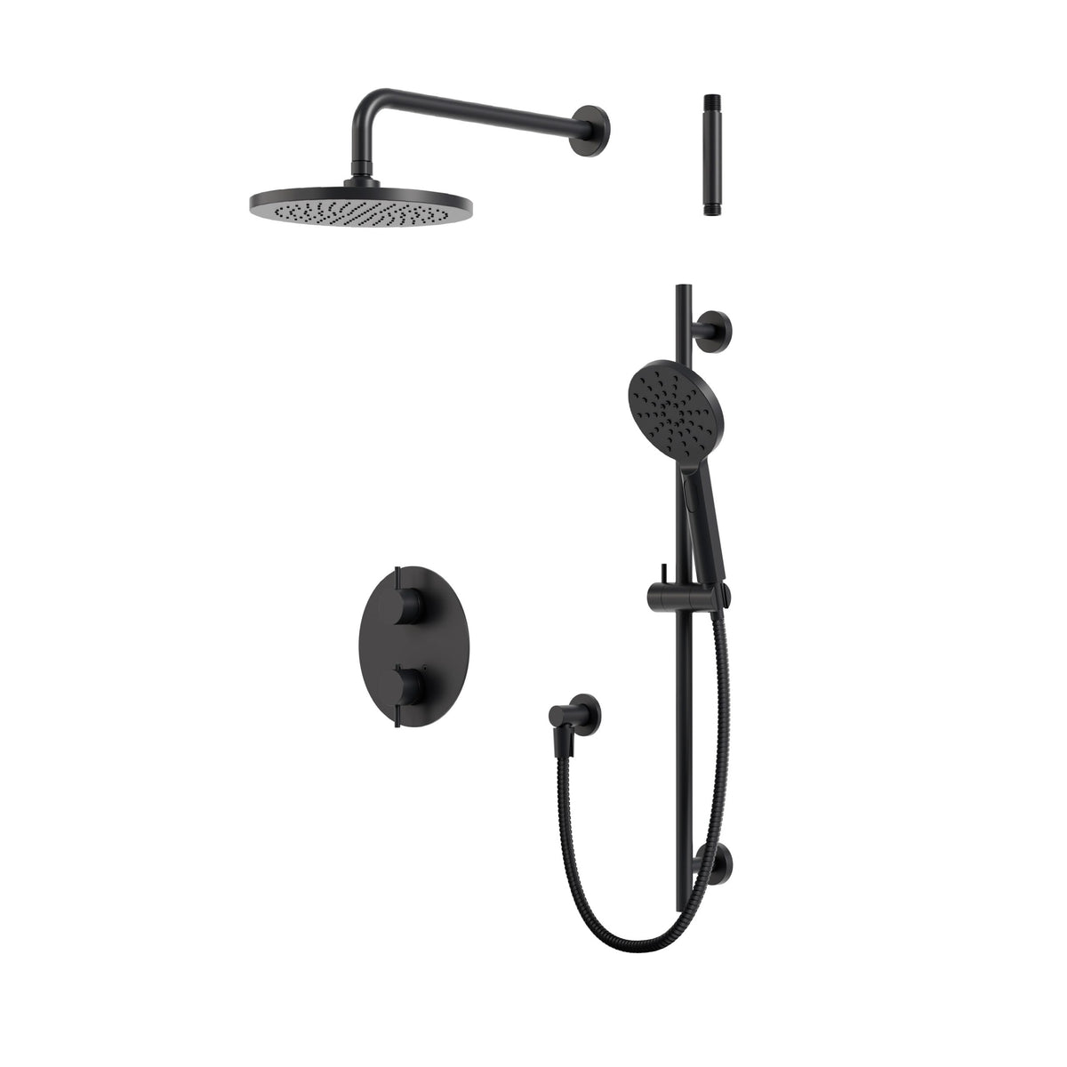 Aquabrass Xpress Umix Thermostatic Shower Trim Kit 2-way Shared XPRK01 in Electro Black