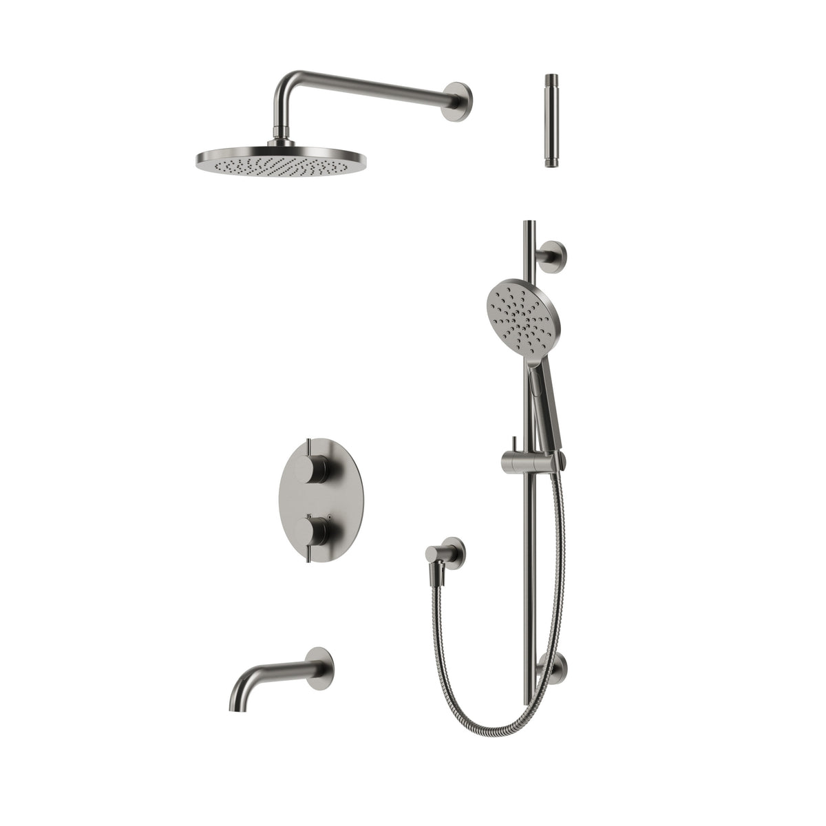 Aquabrass Xpress Umix Thermostatic Shower Trim Kit 3-way Non-shared (G) XPRK02G in Brushed Nickel PVD