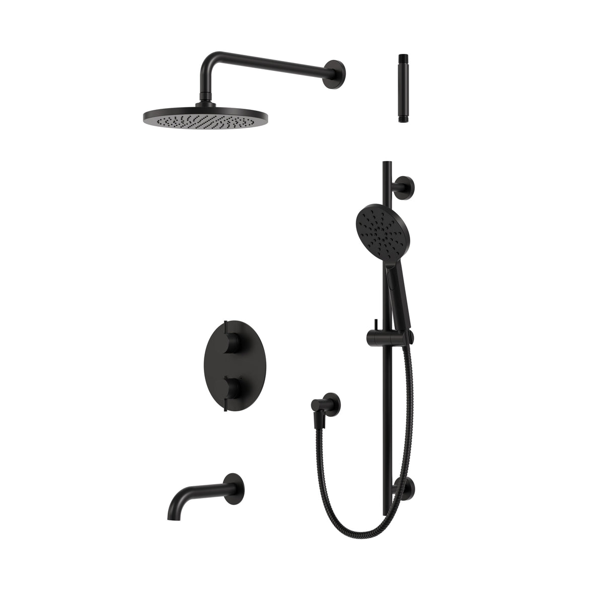 Aquabrass Xpress Umix Thermostatic Shower Trim Kit 3-way Shared XPRK02 in Electro Black