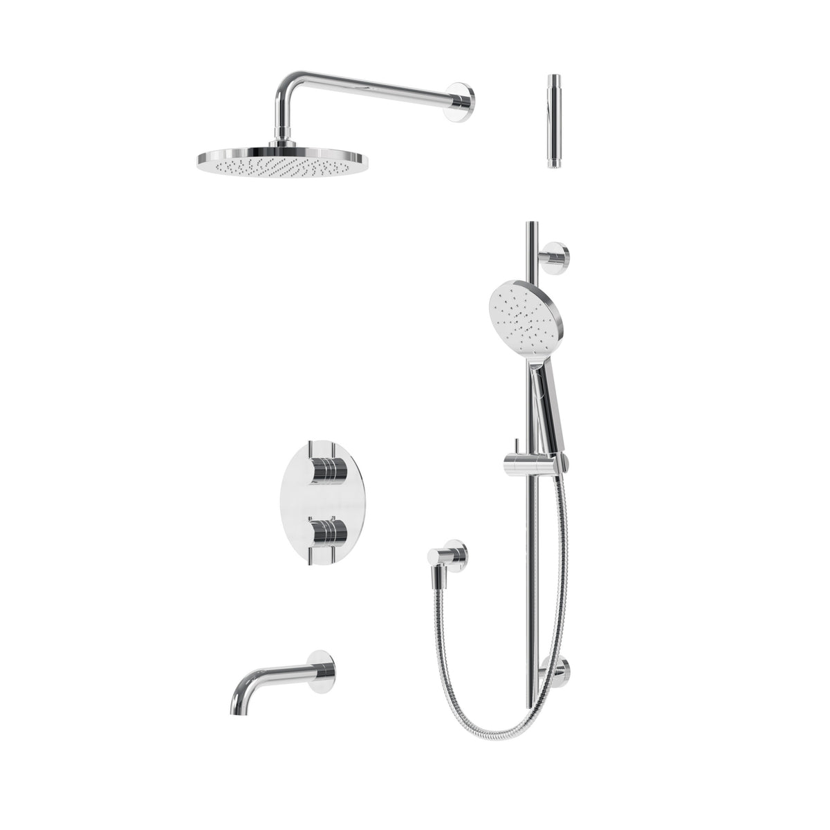 Aquabrass Xpress Umix Thermostatic Shower Trim Kit 3-way Shared XPRK02 in Polished Chrome