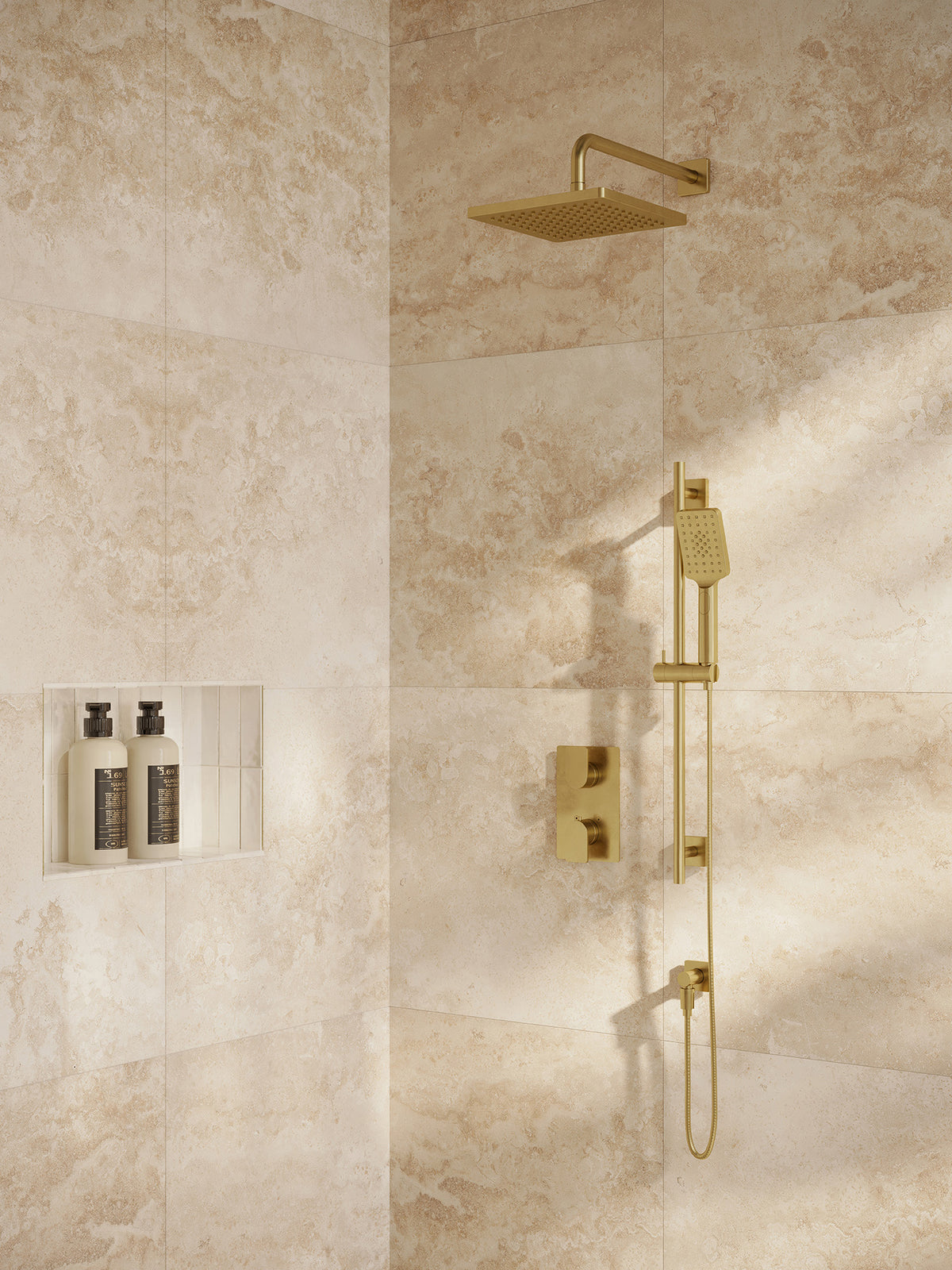 Aquabrass Xpress Square Thermostatic Shower Trim Kit 2-way Non-shared (G) XPSK01G detail
