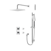 Aquabrass Xpress Square Thermostatic Shower Trim Kit 2-way Shared XPSK01 in Polished Chrome