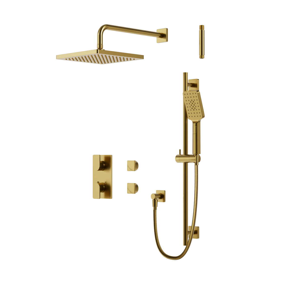 Aquabrass Xpress Square Thermostatic Shower Trim Kit 2-way Shared XPSK01 in Sunset PVD