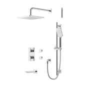 Aquabrass Xpress Square Rounded Thermostatic Shower Trim Kit 3-way Shared XPSK02 in Polished Chrome