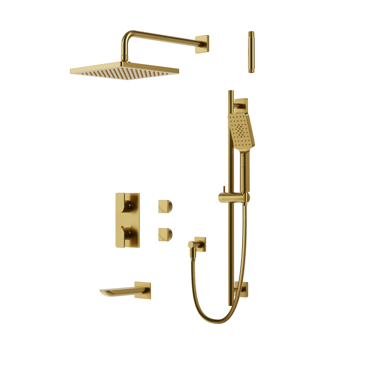 Aquabrass Xpress Square Rounded Thermostatic Shower Trim Kit 3-way Non-shared (G) XPSK02G in Sunset PVD