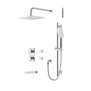 Aquabrass Xpress Square Thermostatic Shower Trim Kit 3-way Non-shared (G) XPSK03G in Polished Chrome