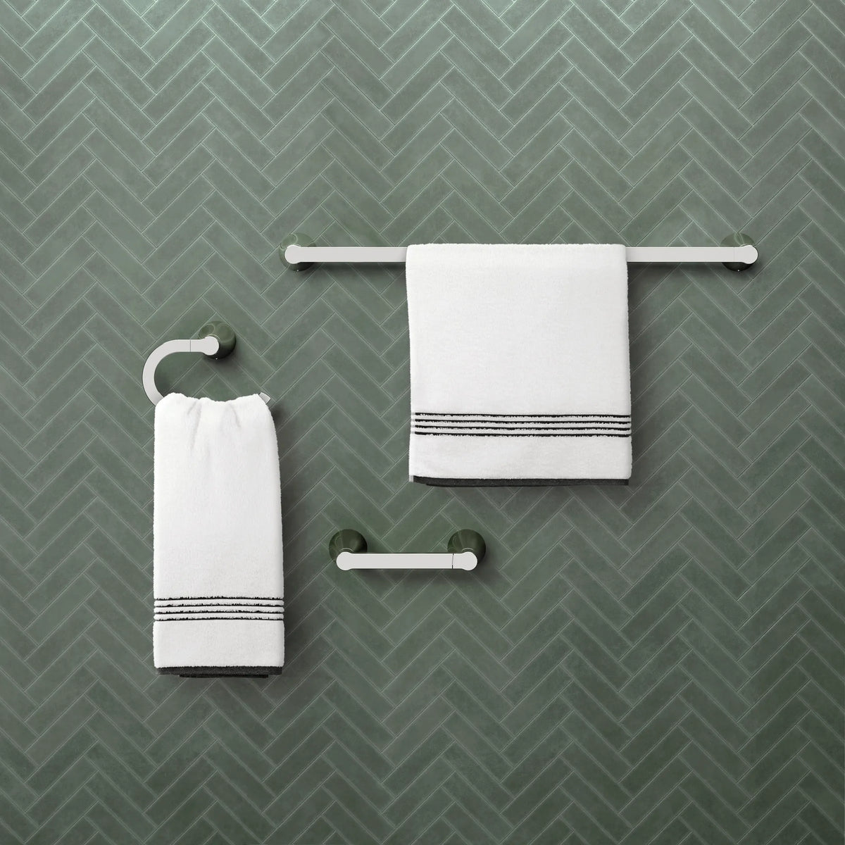 Moen Mikah Pivoting Paper Holder Towel Bar Towel Ring Y0733 in Chrome (Y0733CH) - view 4