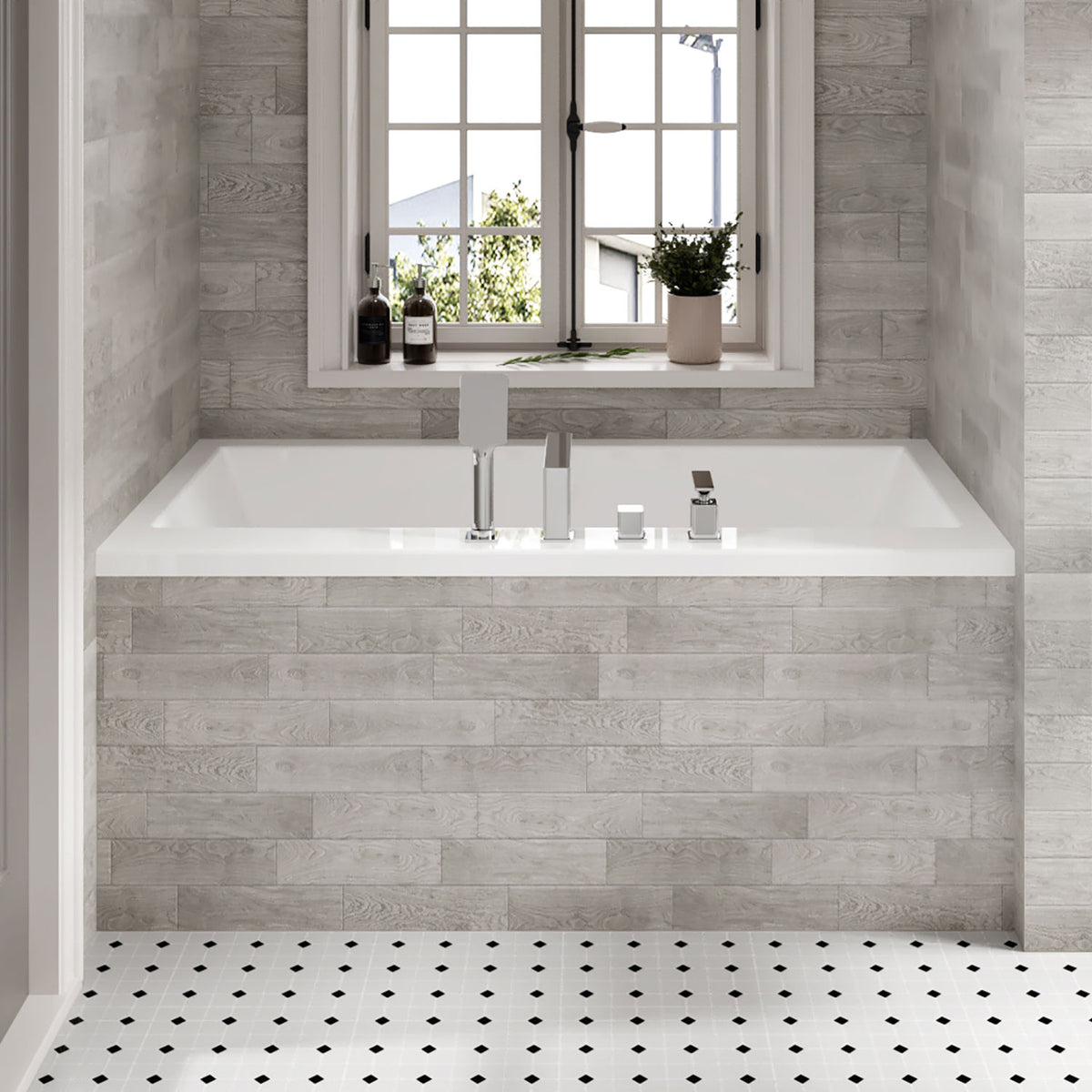 Zitta Balla II Bathtub, drop-in with tiling flange, 66", in glossy white ZOEMBL6632D1T