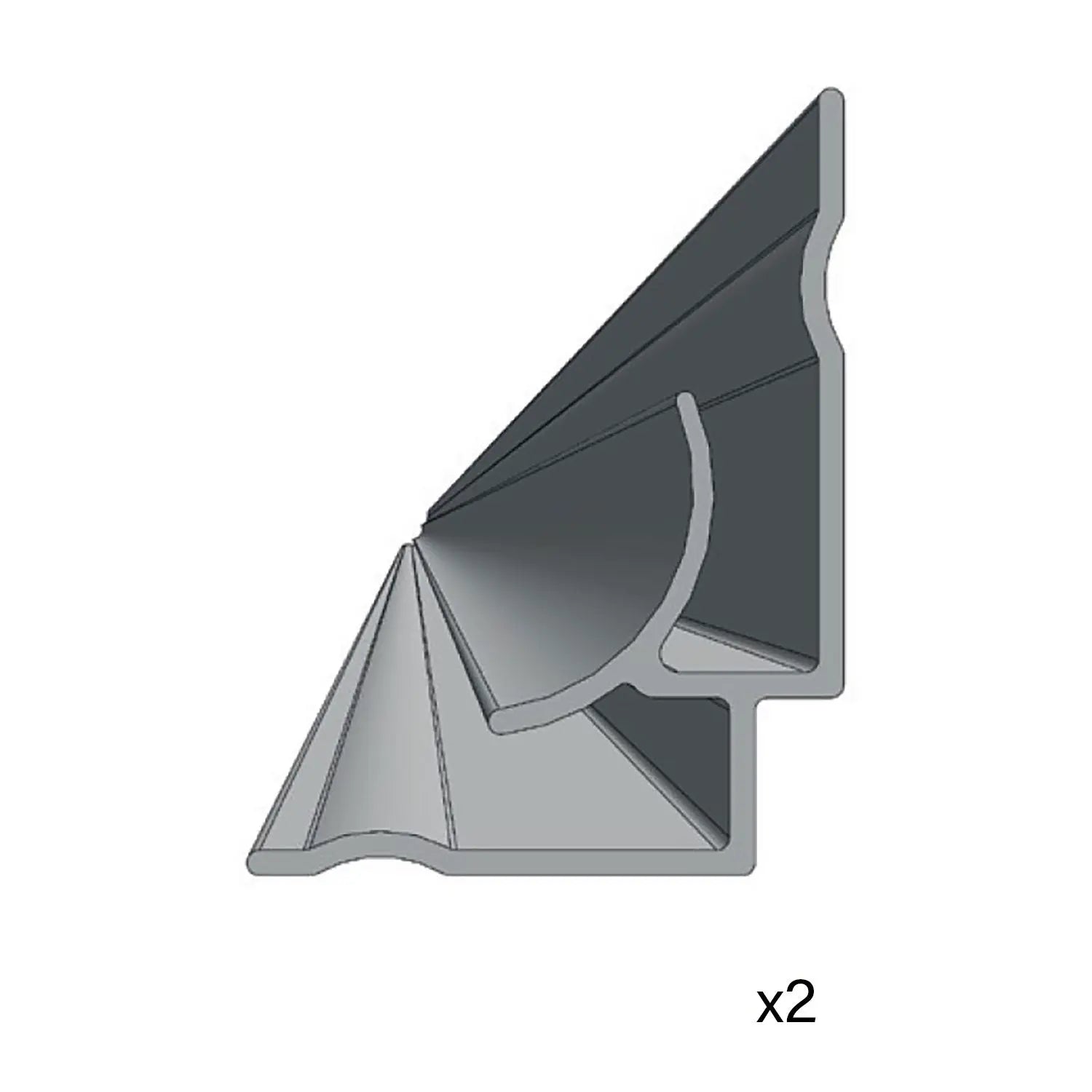 Zitta Aluminum kit for alcove installation grey, for Slate walls, aluminium, Zitta collection MU0084HAAK6 - Plumbing Market