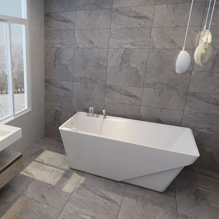 Zitta Axer Freestanding Bathtub, 60X32 Inch in Glossy White - Plumbing Market