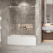 Zitta Bathtub door Bellini 2.0 in alcove, 60", towel bar inlcuded, sliding door, chrome frame and clear glass, Zitta collection DB26000BSTC21 - Plumbing Market