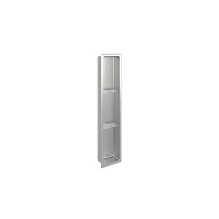 Zitta Brushed stainless steel niche 36" x 8" with two shelves ANR36080424 - Plumbing Market