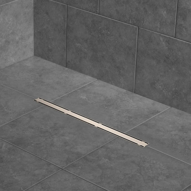 Zitta Complete stainless steel minimalist drain 42", for shower, Zitta collection AD4201MIZB16 - Plumbing Market