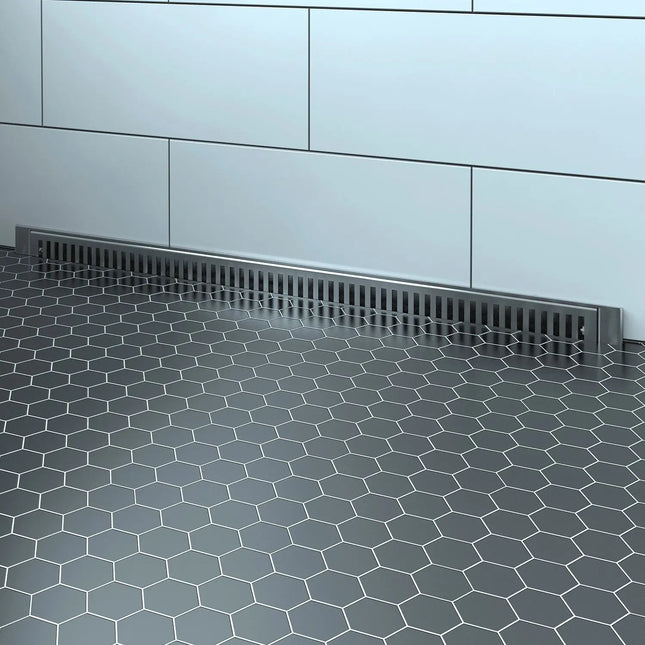 Zitta Complete stainless steel wall drain 26", for shower, Zitta collection AD2601WIZB16 - Plumbing Market