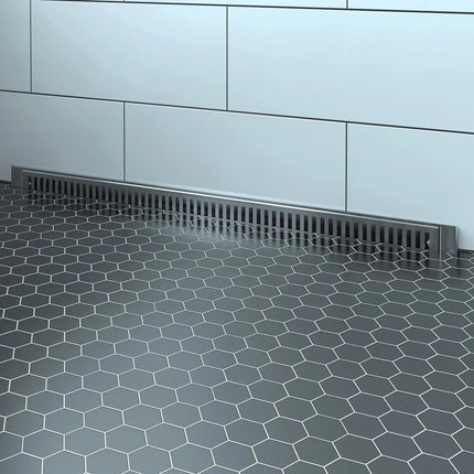 Zitta Complete stainless steel wall drain 36", for shower, Zitta collection AD3601WIZB16 - Plumbing Market