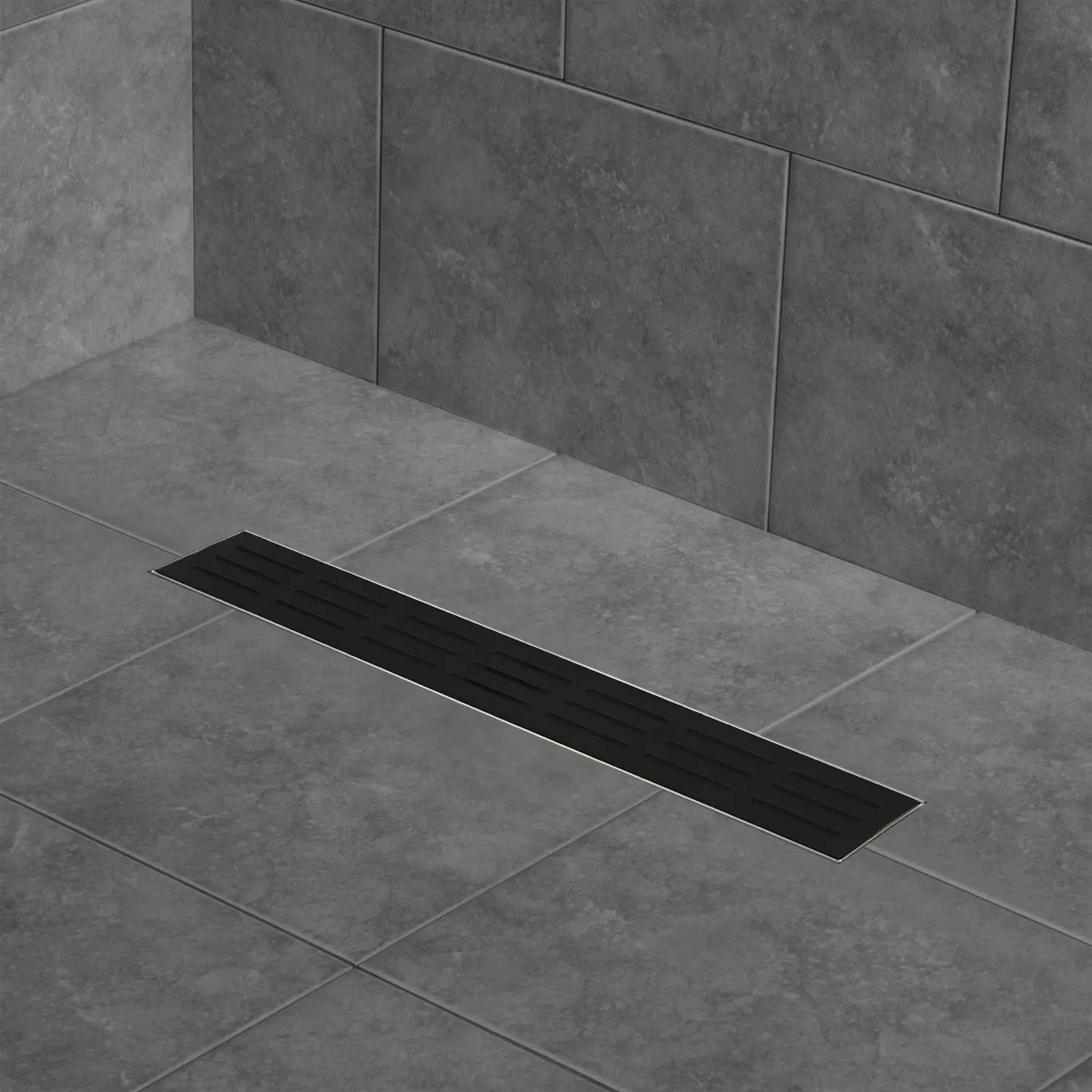 Zitta Linear matte black grate 42" rectangular pattern, for shower, Zitta collection AD4204CLA27 - Plumbing Market