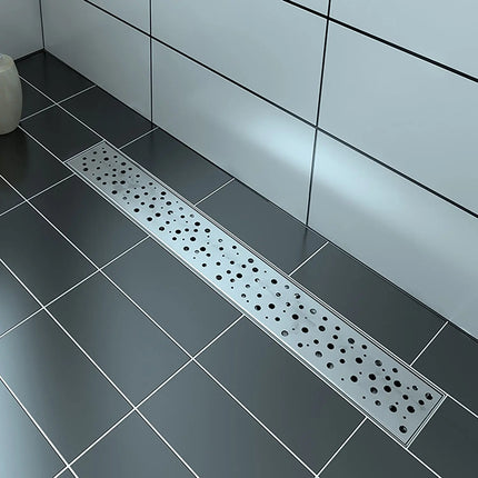 Zitta Linear stainless steel grate 24" round pattern, for shower, Zitta collection AD2404CLA36 - Plumbing Market