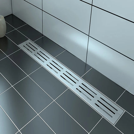 Zitta Linear stainless steel grate 26" rectangular pattern, for shower, Zitta collection AD2604CLA26 - Plumbing Market