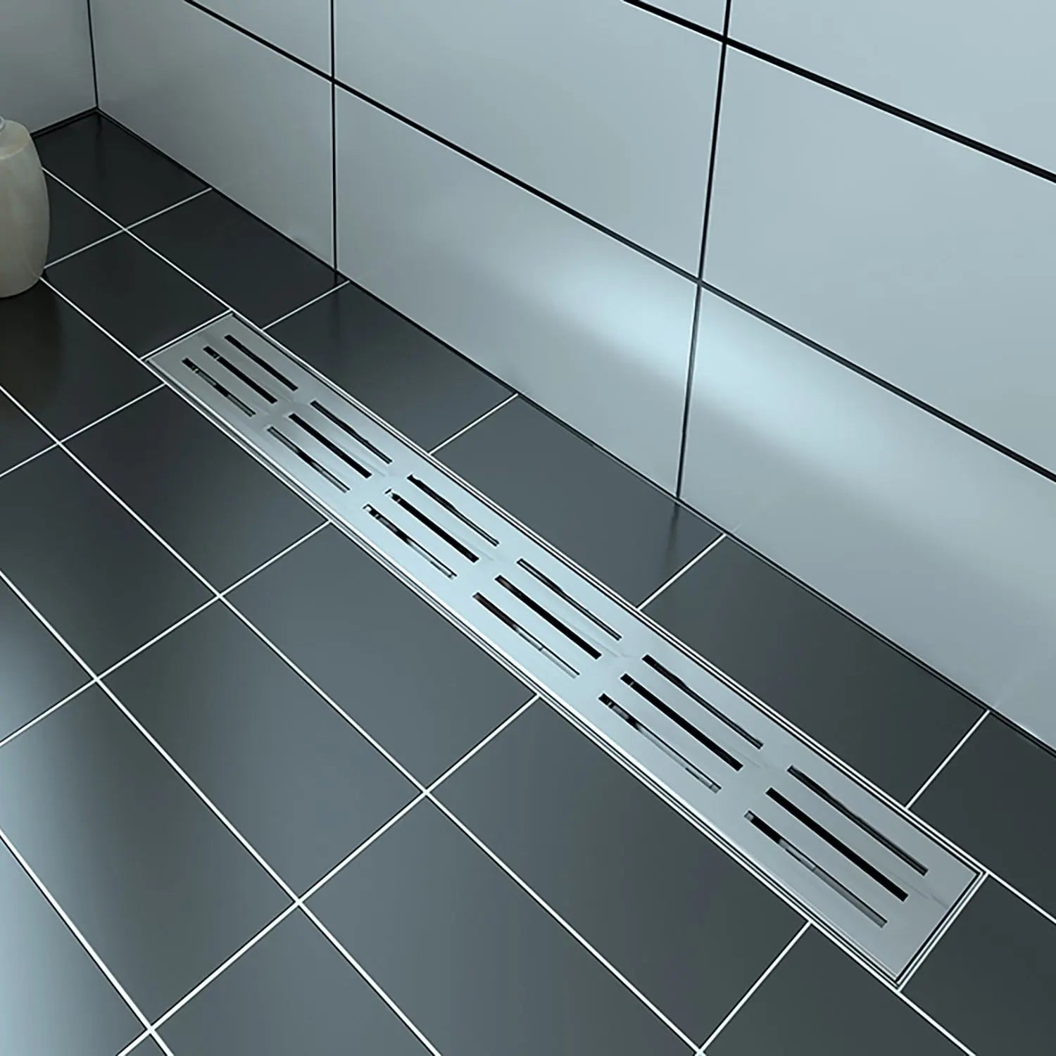 Zitta Linear stainless steel grate 26" rectangular pattern, for shower, Zitta collection AD2604CLA26 - Plumbing Market
