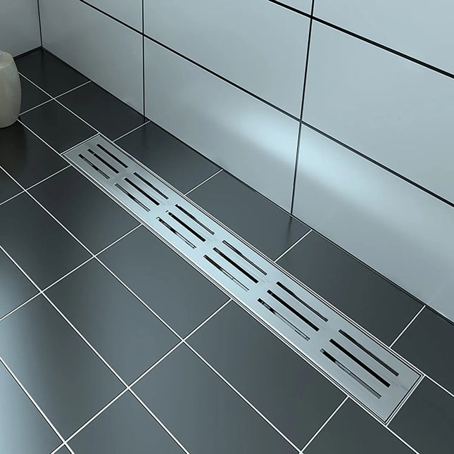 Zitta Linear stainless steel grate 26" rectangular pattern, for shower, Zitta collection AD2604CLA26 - Plumbing Market
