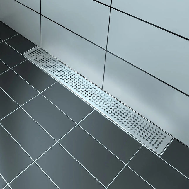 Zitta Linear stainless steel grate 26" square pattern, for shower, Zitta collection AD2604CLA16 - Plumbing Market