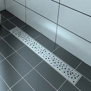 Zitta Linear stainless steel grate 30" round pattern, for shower, Zitta collection AD3004CLA36 - Plumbing Market