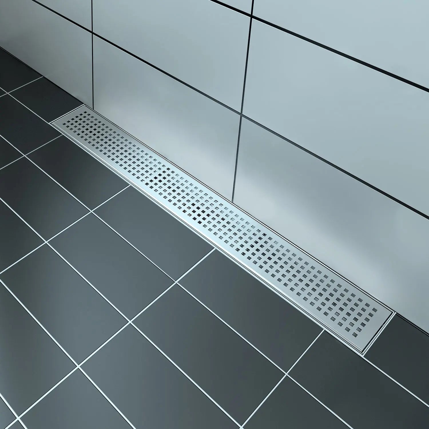 Zitta Linear stainless steel grate 30" square pattern, for shower, Zitta collection AD3004CLA16 - Plumbing Market