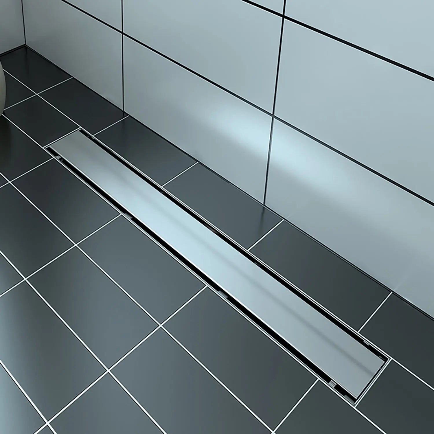 Zitta Linear stainless steel grate 36" reversible, solid or to tile, for shower, Zitta collection AD3604CLB16 - Plumbing Market