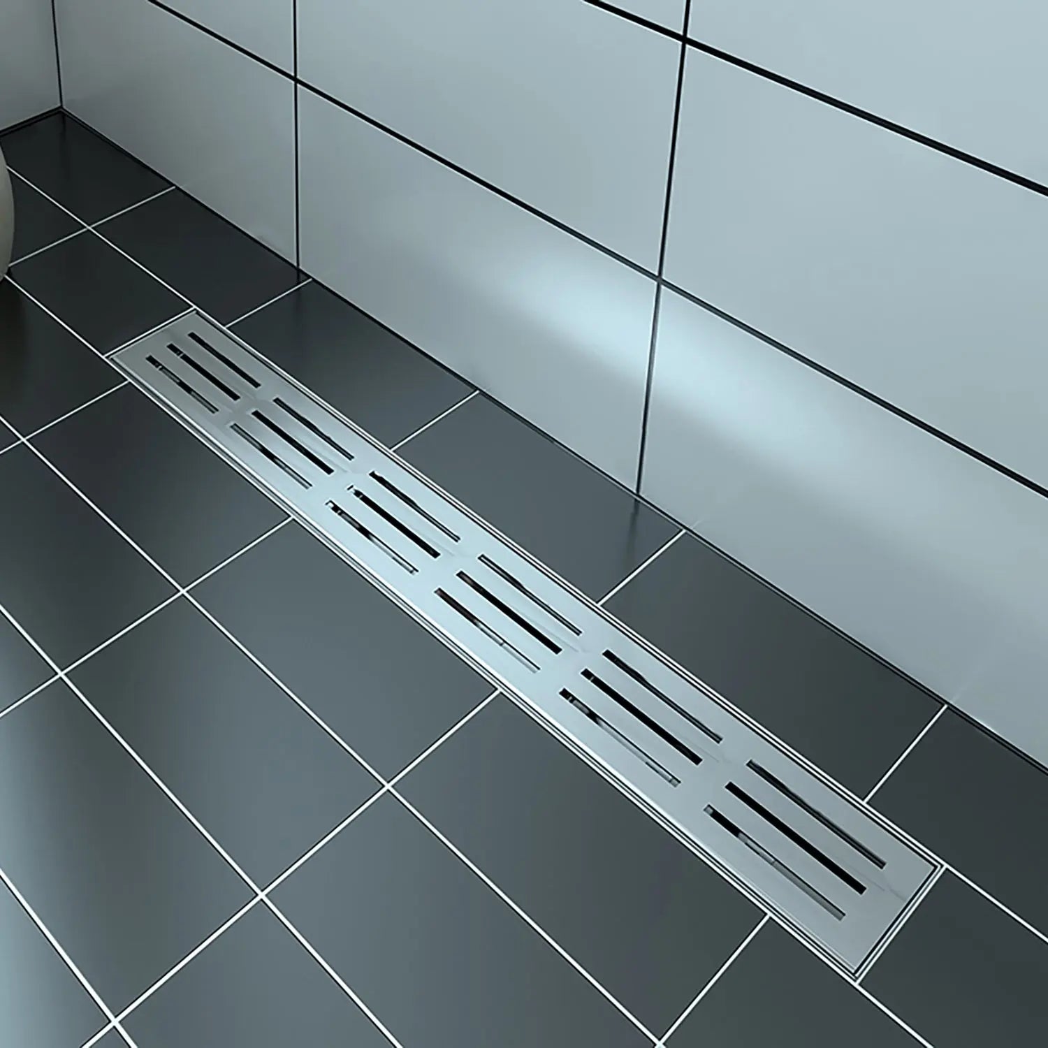 Zitta Linear stainless steel grate 42" rectangular pattern, for shower, Zitta collection AD4204CLA26 - Plumbing Market
