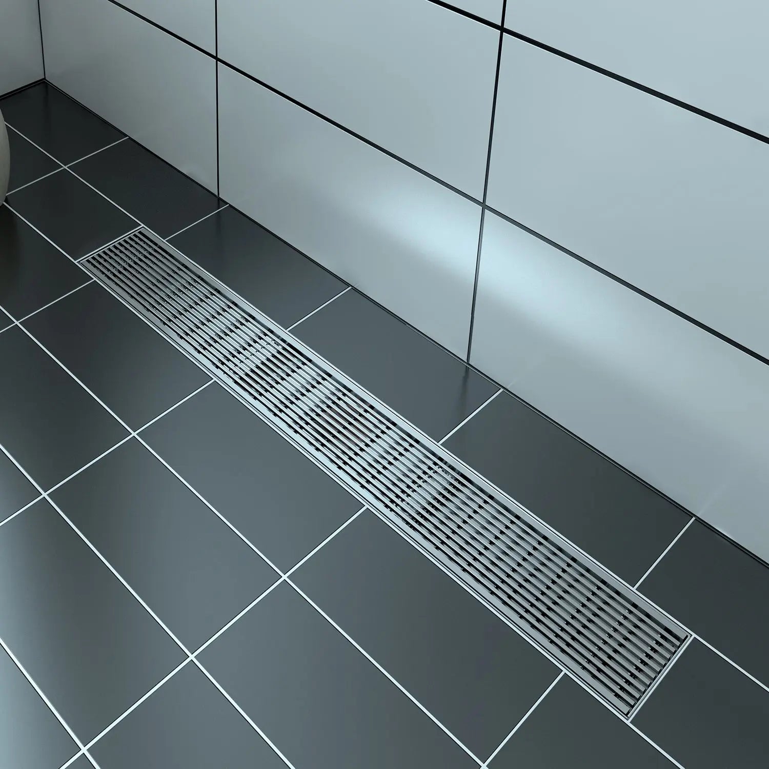 Zitta Linear stainless steel grate 54" linear pattern, for shower, Zitta collection AD5404CLC16 - Plumbing Market