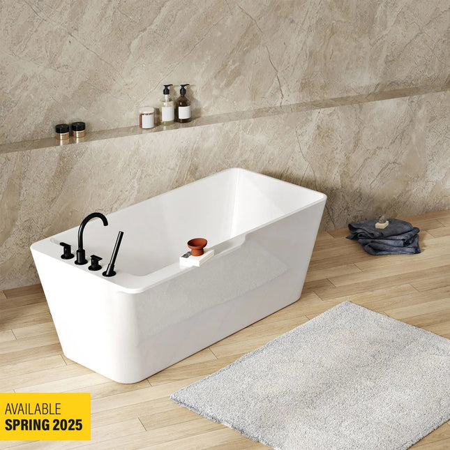 Zitta Niza Freestanding Bathtub, 60x32 Inch in Glossy White - Plumbing Market