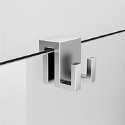 Zitta Robe and squeegee single hook on glass, for glass panels from 8 to 10mm, Zitta collection AS00022 - Plumbing Market