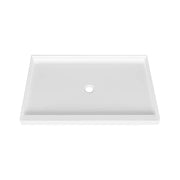 Zitta Shower base 48 x 36, glossy white, in acrylic, alcove, central regular drain, Zitta collection B4836LREAC1 - Plumbing Market