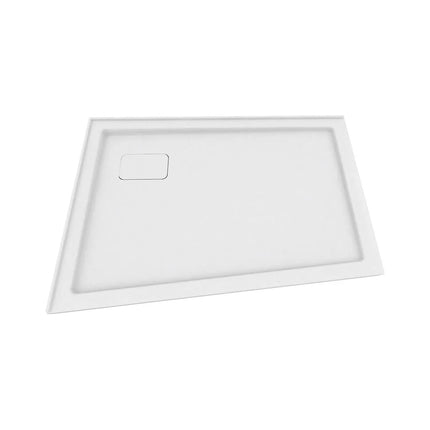 Zitta Shower base 54" x 36", glossy white, in acrylic, wall on the left side, left side deco cover, Zitta collection B5436PANL1 - Plumbing Market