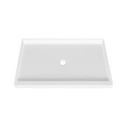 Zitta Shower base 60 x 30, glossy white, in acrylic, alcove, central regular drain, Zitta collection B6030LREAC1 - Plumbing Market