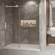 Zitta Shower door Bellini 2.0 in alcove, 72", towel bar inlcuded, sliding door, chrome frame and clear glass, Zitta collection DB27200ASTC21 - Plumbing Market
