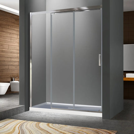 Zitta Shower door Caldara in alcove, 60", Sliding, chrome frame and clear glass, Zitta collection DCL6000ASTC21 - Plumbing Market