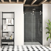 Zitta Shower door Infinite in alcove, 48", Sliding, chrome frame and clear glass, Zitta collection DIF4800ASTC21 - Plumbing Market