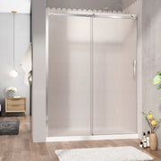 Zitta Shower door Vaia alcove, 60", sliding, chrome frame and fluted glass, Zitta collection DVI6000ASTH23 - Plumbing Market