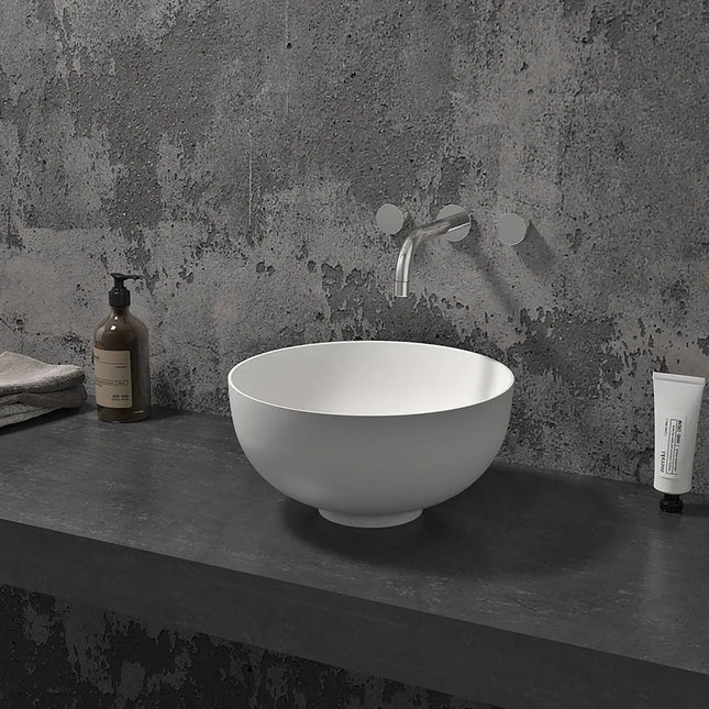 Zitta Sink High bowl 16" x 16" in matte white, Slik Portfolio collection CLV2213SC0X - Plumbing Market
