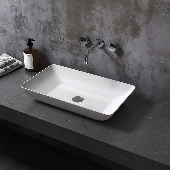 Zitta Sink rectangular 24" x 14" glossy white, Slik Portfolio collection CLV2414SR0W - Plumbing Market