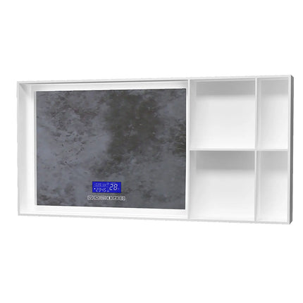 Zitta Smart mirror 39" x 20" rectangular matte white with shelves, Slik Portfolio collection CMM3920SR0X - Plumbing Market