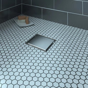 Zitta Square stainless steel grate 8" x 8" reversible, solid or to tile, for shower, Zitta collection AD0808CLB16 - Plumbing Market