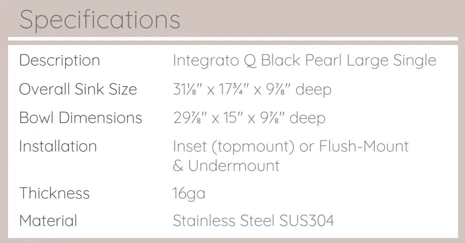 Zomodo Boutique 31" Workstation Single Bowl Kitchen Sink Black Pearl