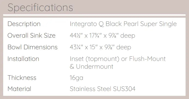 Zomodo Boutique 44" Workstation Single Bowl Kitchen Sink Black Pearl