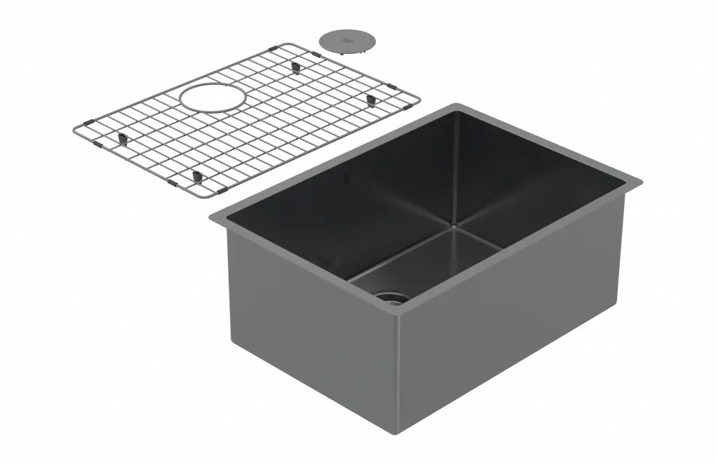 Zomodo Cayman 25" Single Bowl Kitchen Sink Black Pearl