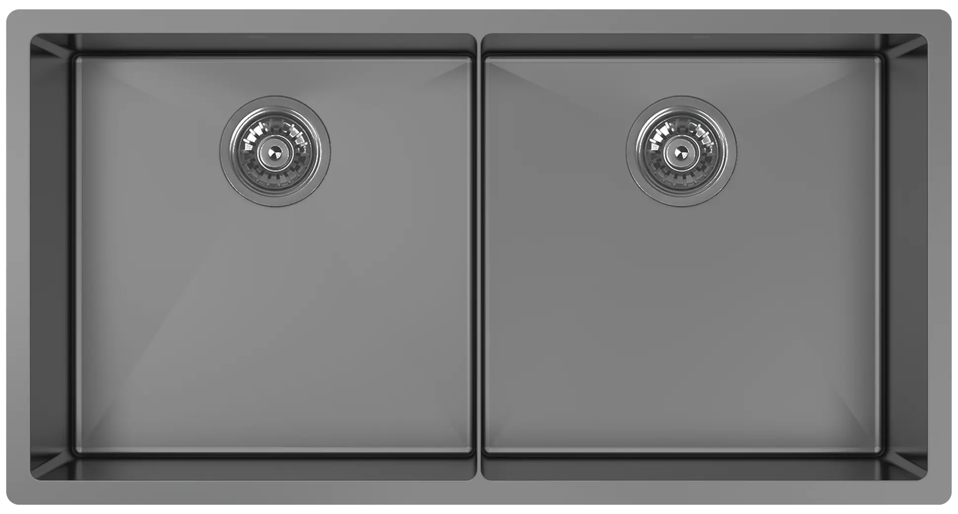 Zomodo Cayman 34" Double Bowl 50/50 Kitchen Sink Black Pearl