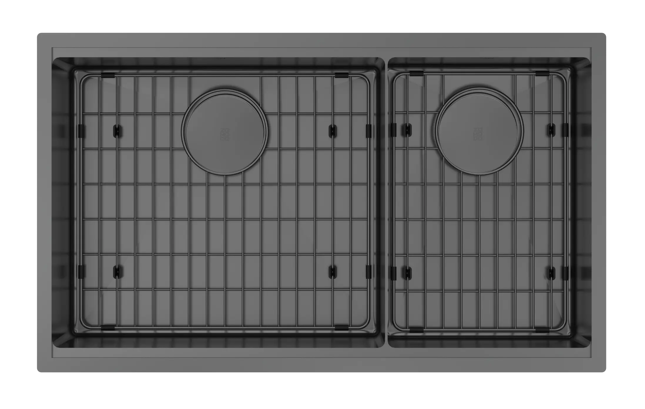 Zomodo Integrato 2.0 Black Pearl 31 x 18 Double Bowl Kitchen Sink ITC457D3-BK